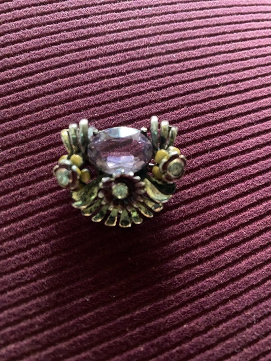 Jewelry - Vintage. Purple Floral Statement brooch- Women Jewelry